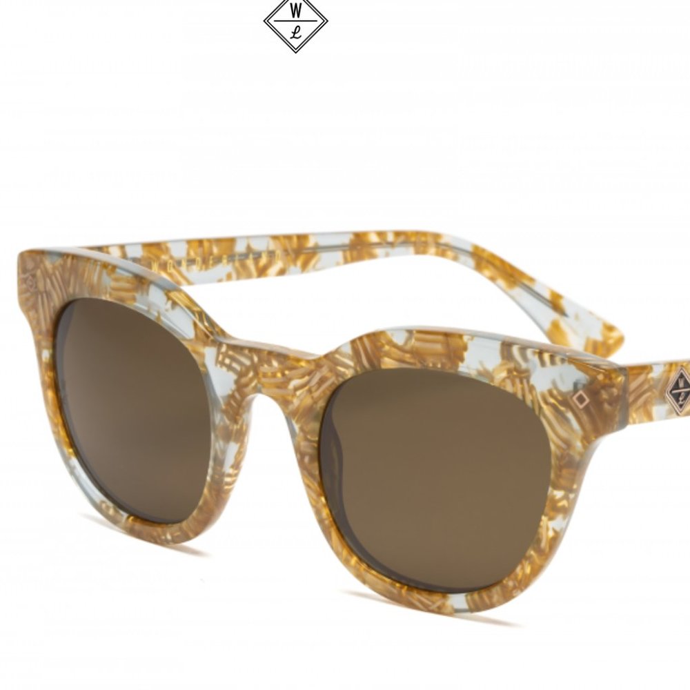 Wonderland PERRIS Sunglasses Light Blue Gold Flake